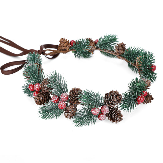 Christmas Flower Crown: Pine Twig Circlet Headband