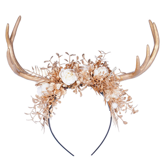 Woodland Leaf Headpiece: Elf Flower, Fairy Crystal, Renaissance Cosplay