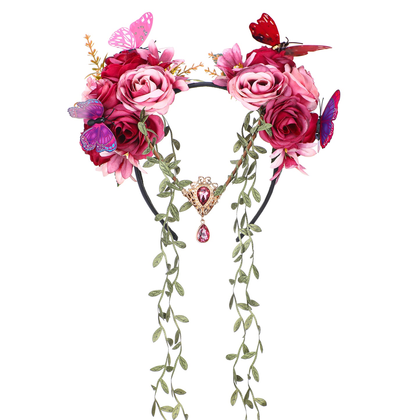 Purple Fairy Flower Crown - Elf Woodland Headpiece Floral Vine Headband