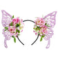 Purple Fairy Wings Crown - Butterfly Flower Headband Elf Woodland Headpiece Floral Hairband for Women Princess